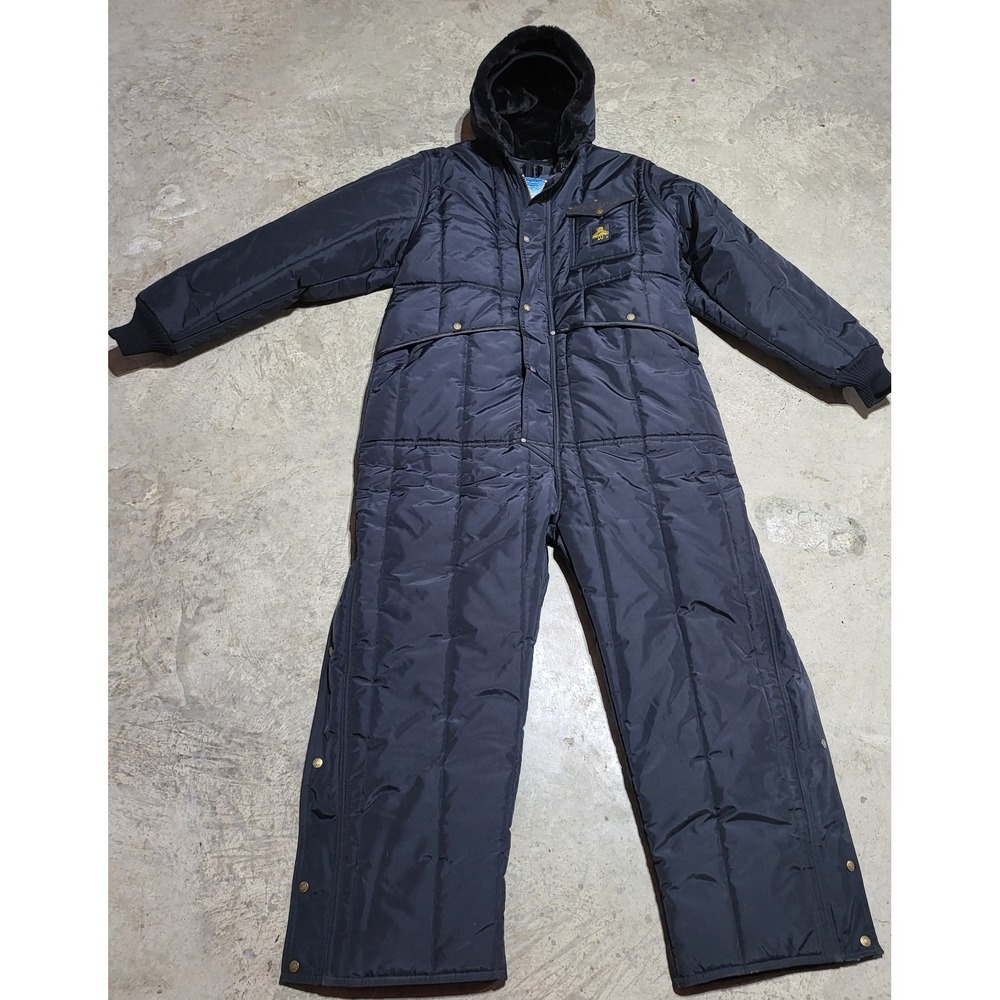 Mens RefrigiWear XL Iron-Tuff Insulated Coveralls W/Hood Heavy-Duty Cold -Black